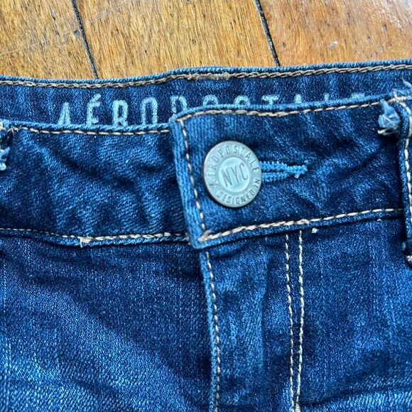 Aeropostale Jean Shorts Y2K Women's 29 Blue and Navy - Picture 4 of 7